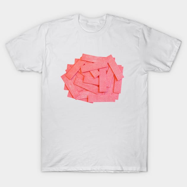 Pink Strawberry Bubblegum Strips Pile Photograph T-Shirt by love-fi